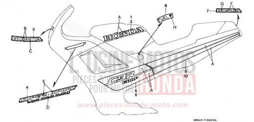 STRIPE (1) CBR600FH de 1987